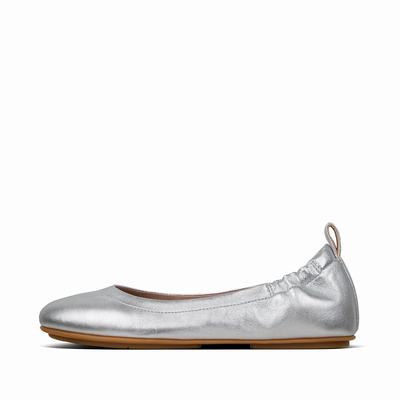 Fitflop Allegro Soft Leather - Balletschuhe Damen - Silber (SOQ327904)